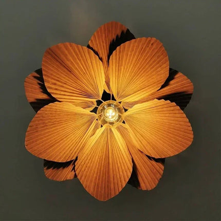 Suspension Lotus en papier plié, lampe bohème LED pour salon et bar