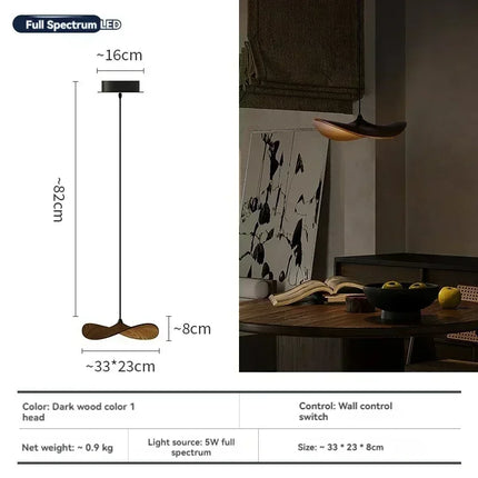 Suspension japonaise Lotus Wabi Sabi en bois massif, lumière chaude pour escalier design duplex