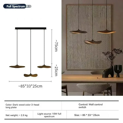 Suspension japonaise Lotus Wabi Sabi en bois massif, lumière chaude pour escalier design duplex