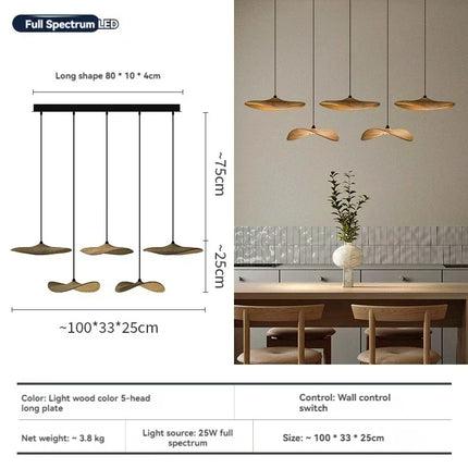 Suspension japonaise Lotus Wabi Sabi en bois massif, lumière chaude pour escalier design duplex