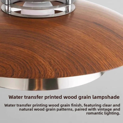 Suspension moderne en métal Grain de bois pour intérieur lumineux