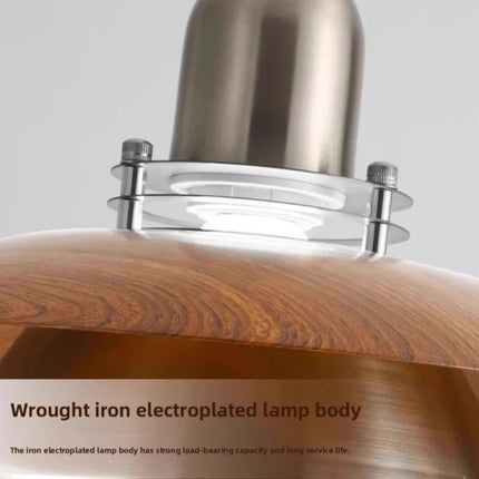 Suspension moderne en métal Grain de bois pour intérieur lumineux