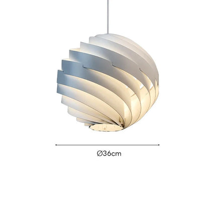 Suspension LED Globe Waves crème, style nordique, lumière chaude ambiance cosy