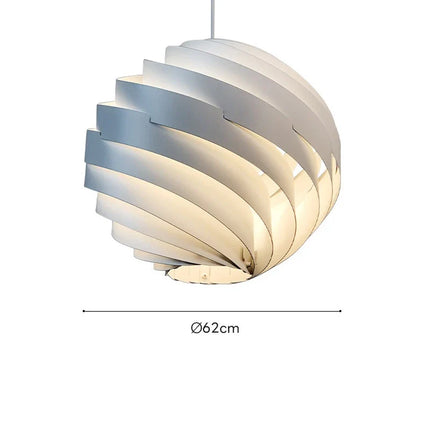 Suspension LED Globe Waves crème, style nordique, lumière chaude ambiance cosy
