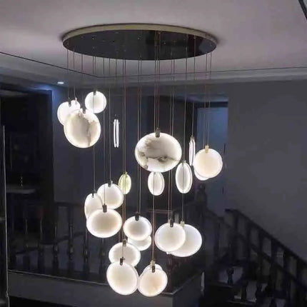 Suspension LED marbre design contemporain pour salon et hall