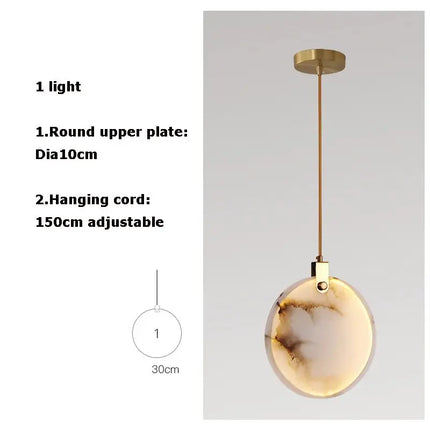 Suspension LED marbre design contemporain pour salon et hall