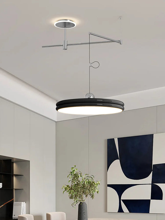Suspension moderne en métal chromé pour salle à manger et bureau
