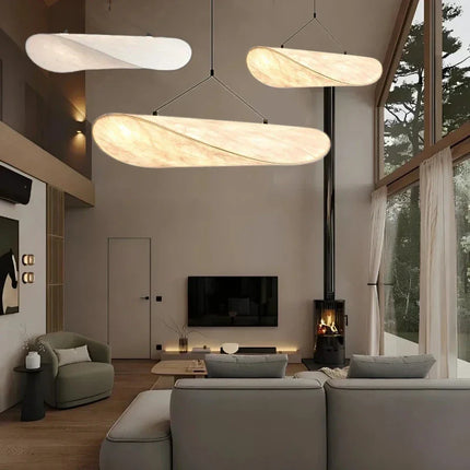 Suspension Tense LED nordique en soie tricotée à la main, lumière réglable