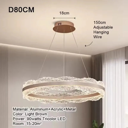 Suspension LED moderne en acrylique pour salon et salle à manger haut de gamme