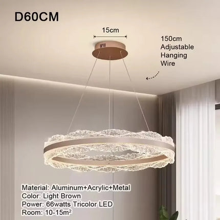 Suspension LED moderne en acrylique pour salon et salle à manger haut de gamme