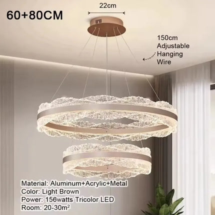 Suspension LED moderne en acrylique pour salon et salle à manger haut de gamme