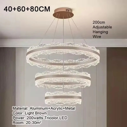 Suspension LED moderne en acrylique pour salon et salle à manger haut de gamme