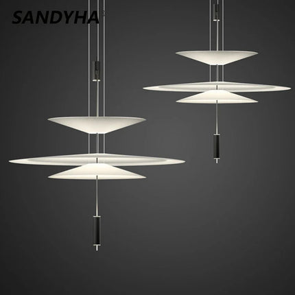 Suspension moderne style soucoupe volante en acrylique LED pour intérieur