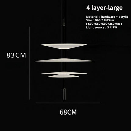 Suspension moderne style soucoupe volante en acrylique LED pour intérieur