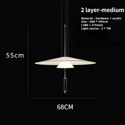 Suspension moderne style soucoupe volante en acrylique LED pour intérieur