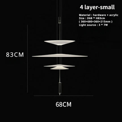 Suspension moderne style soucoupe volante en acrylique LED pour intérieur