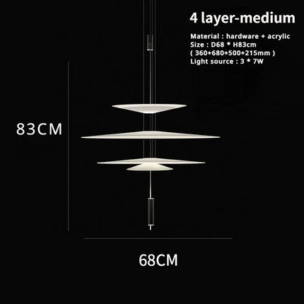 Suspension moderne style soucoupe volante en acrylique LED pour intérieur