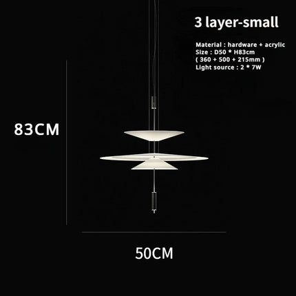Suspension moderne style soucoupe volante en acrylique LED pour intérieur