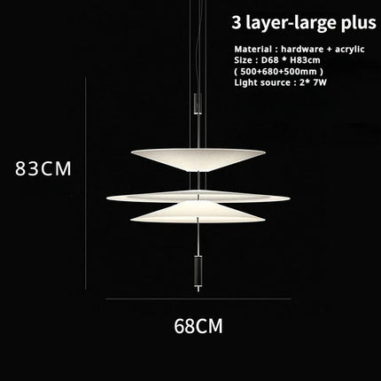 Suspension moderne style soucoupe volante en acrylique LED pour intérieur