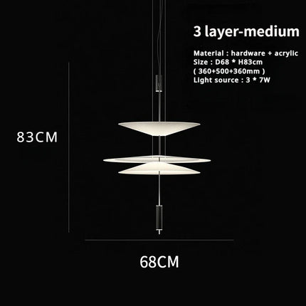 Suspension moderne style soucoupe volante en acrylique LED pour intérieur