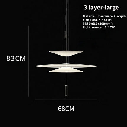 Suspension moderne style soucoupe volante en acrylique LED pour intérieur