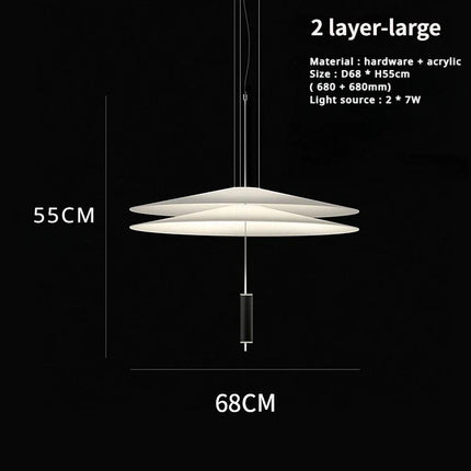 Suspension moderne style soucoupe volante en acrylique LED pour intérieur
