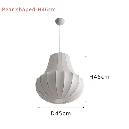 Suspension LED en soie italienne, design Wabi Sabi, lumière complète