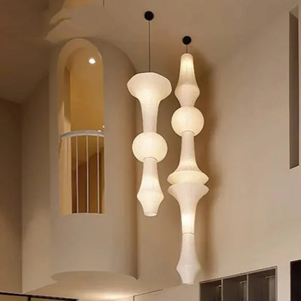 Suspension Akari en papier de riz blanc, lampe japonaise pour salle à manger et escalier