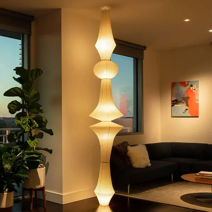 Suspension Akari en papier de riz blanc, lampe japonaise pour salle à manger et escalier