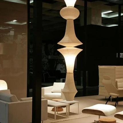 Suspension Akari en papier de riz blanc, lampe japonaise pour salle à manger et escalier