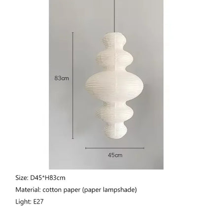 Suspension Akari en papier de riz blanc, lampe japonaise pour salle à manger et escalier
