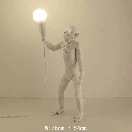 Suspension lampe singe en résine et corde chanvre, éclairage cosy