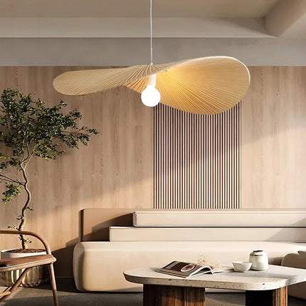 Suspension LED nordique en tissu crème, lumière chaleureuse pour salon et salle à manger
