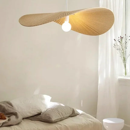 Suspension LED nordique en tissu crème, lumière chaleureuse pour salon et salle à manger