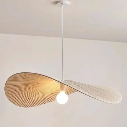 Suspension LED nordique en tissu crème, lumière chaleureuse pour salon et salle à manger