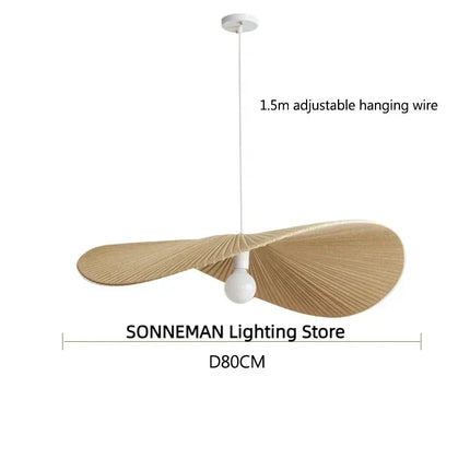 Suspension LED nordique en tissu crème, lumière chaleureuse pour salon et salle à manger