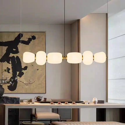 Suspension en verre style crème française, luminaire intérieur élégant