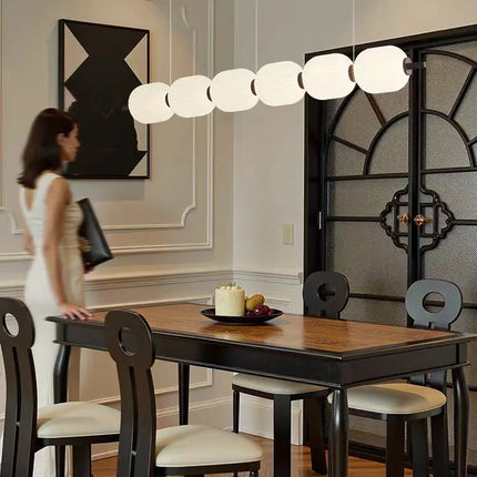 Suspension en verre style crème française, luminaire intérieur élégant