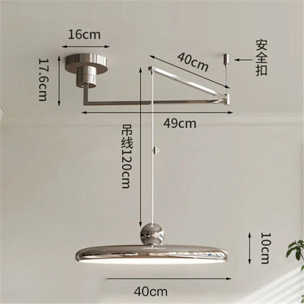Suspension LED rotative nordique en fer blanc pour salon et chambre