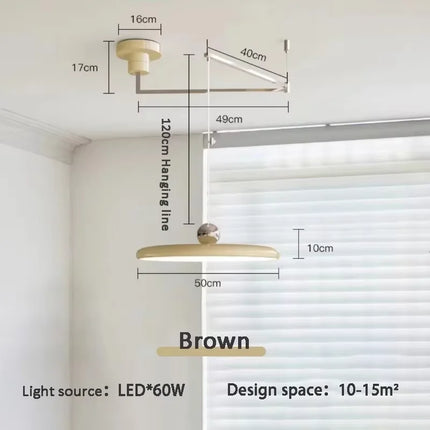 Suspension LED rotative nordique en fer blanc pour salon et chambre