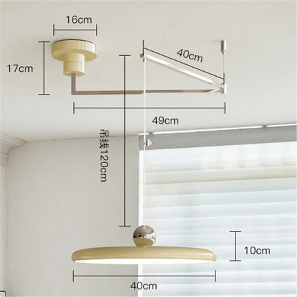 Suspension LED rotative nordique en fer blanc pour salon et chambre