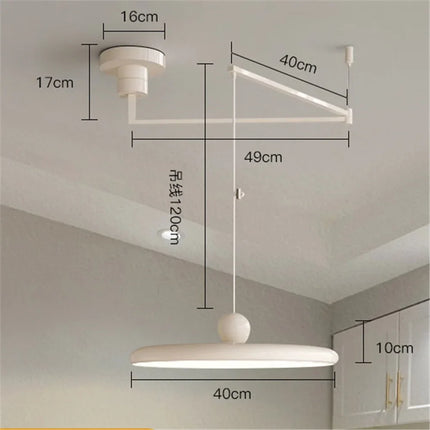 Suspension LED rotative nordique en fer blanc pour salon et chambre