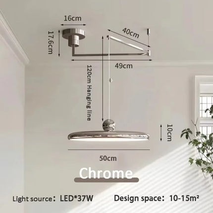 Suspension LED rotative nordique en fer blanc pour salon et chambre