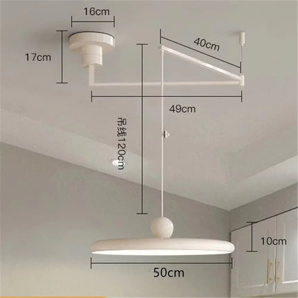 Suspension LED rotative nordique en fer blanc pour salon et chambre