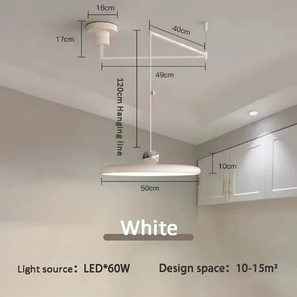 Suspension LED rotative nordique en fer blanc pour salon et chambre