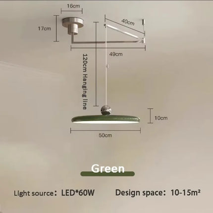 Suspension LED rotative nordique en fer blanc pour salon et chambre