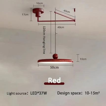 Suspension LED rotative nordique en fer blanc pour salon et chambre