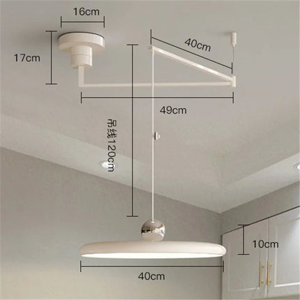 Suspension LED rotative nordique en fer blanc pour salon et chambre
