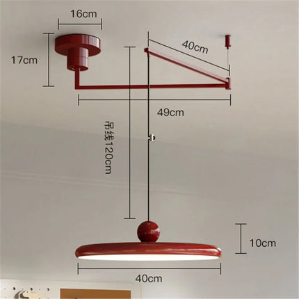 Suspension LED rotative nordique en fer blanc pour salon et chambre