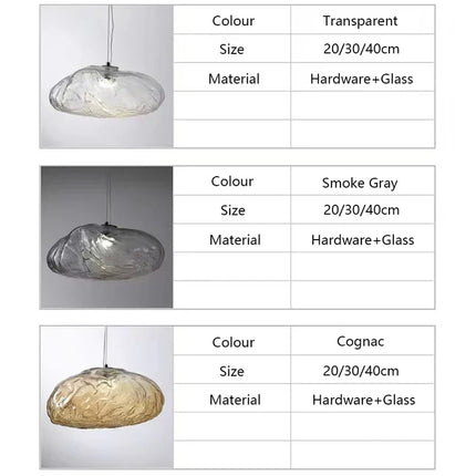 Suspension LED en verre style nordique pour salon et cuisine